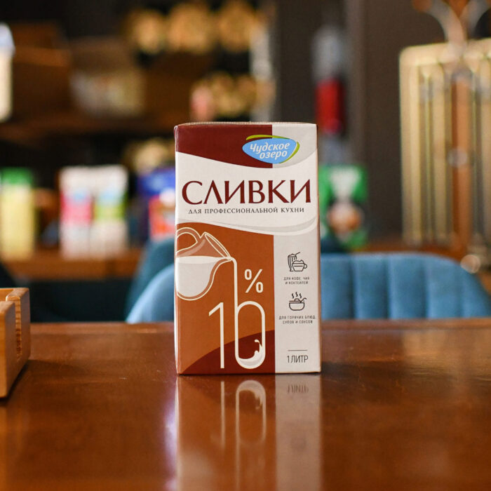 Сливки Чудское озеро ультрапастеризованные для профессиональной кухни 10% 1л — изображение 2