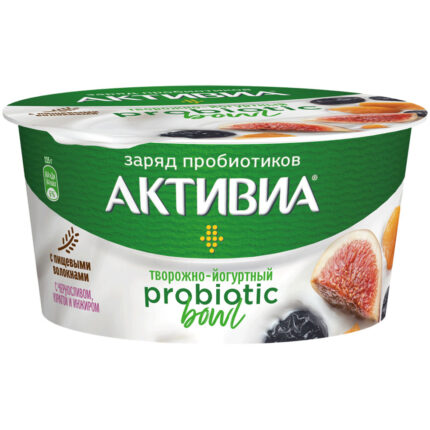 Йогурт творожный Активиа чернослив-курага-инжир-изюм 135гр