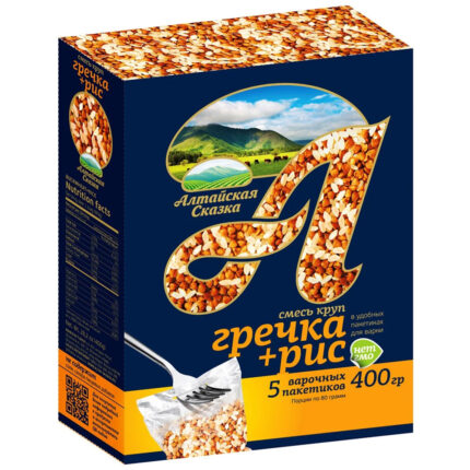 Гречка+рис Алтайская сказка в пакетах для варки смесь круп 400гр