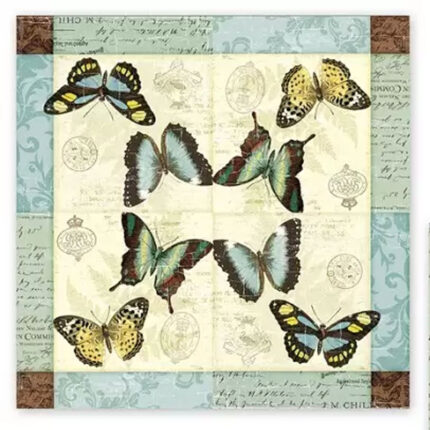 Салфетки трехслойные Бабочка винтаж 33*33 20шт