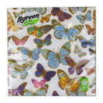 Салфетки трехслойные Бабочки 33*33 20шт