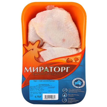 Бедро Мираторг с кожей цыпленка-бройлера с/м лоток 750гр