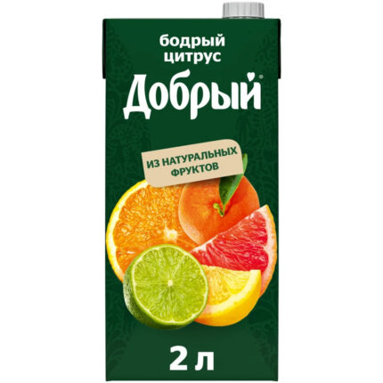 Нектар Добрый Апельсин, грейпфрут, мандарин, лимон и лайм 45% 2л