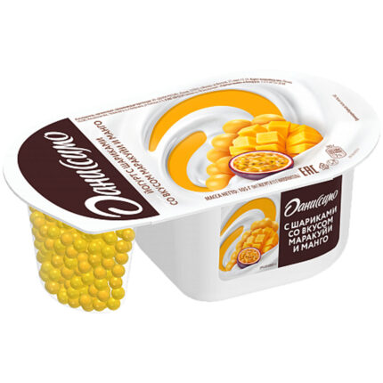 Йогурт Даниссимо Фантазия хрустящие шарики Манго-маракуйя 105гр