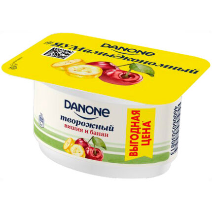 Творог Danone Вишня-Банан 110гр