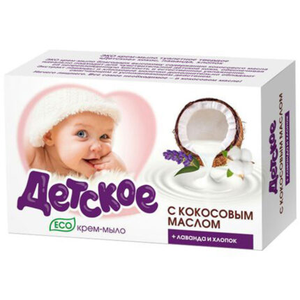 Крем-мыло Детское ЭКО Кокос, лаванда, хлопок 90гр