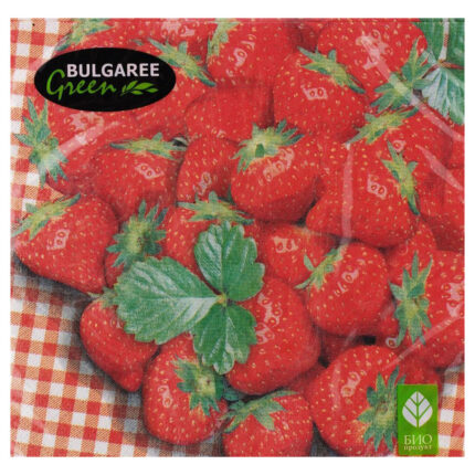 Салфетки трехслойные Клубника 33*33 20шт