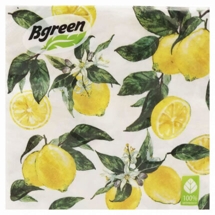 Салфетки трехслойные Лимон 33*33 20шт
