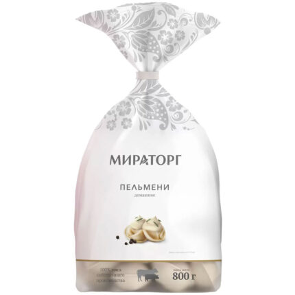 Пельмени Мираторг Домашние свино-говяжьи с/м ПАКЕТ 800гр