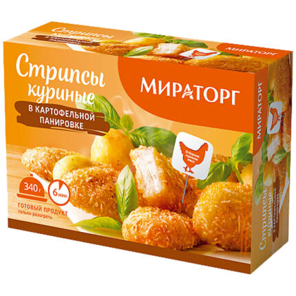 Стрипсы куриные Мираторг в картофельной панировке 340гр