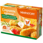 Стрипсы куриные Мираторг в хрустящей панировке с сыром и розмарин 340гр