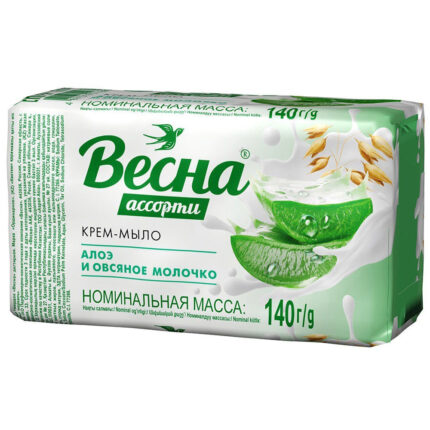Мыло туалетное Весна алоэ и овсяное молочко 140гр