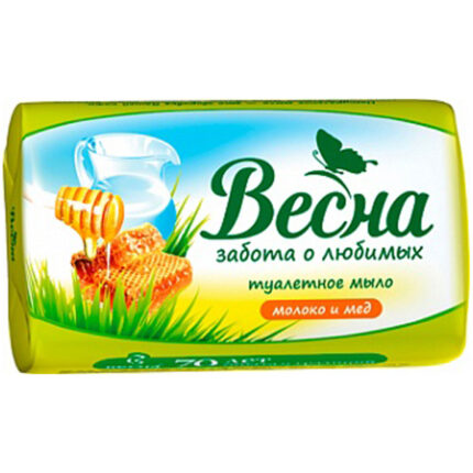 Мыло туалетное Весна молоко и мед 90гр