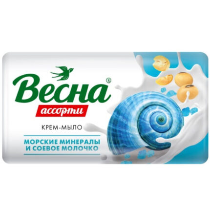 Мыло туалетное Весна морские минералы и соевое молочко 90гр