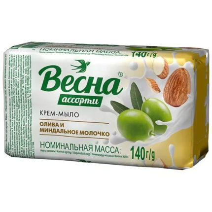 Мыло туалетное Весна олива и миндальное молочко 140гр