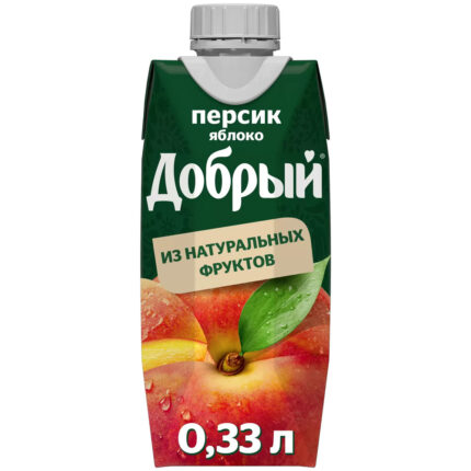 Нектар Добрый Персиоково-яблочный 45% 0,33мл