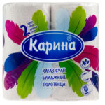 Бумажные полотенце Карина Перья 1 спайка с рис 12,5 (2 шт)