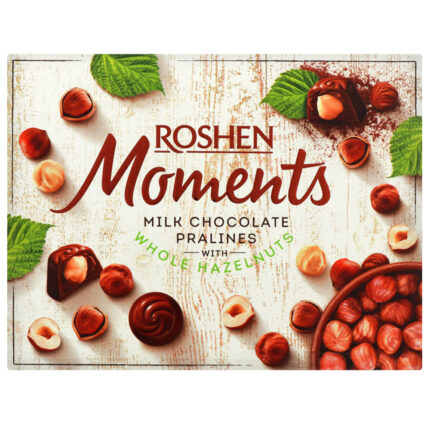 Коробочные конфеты Roshen Momentes с цельным фундуком 116г