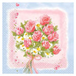 Салфетки трехслойные Розовый букет 33*33 20шт