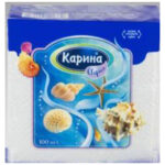 Салфетка Карина Аква белая 100шт