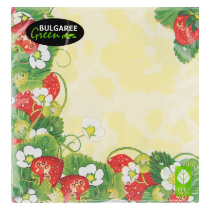 Салфетки трехслойные Земляника 33*33 20шт