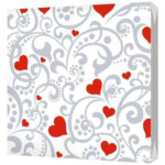 Салфетки трехслойные Сердечки серебро 33*33 20шт