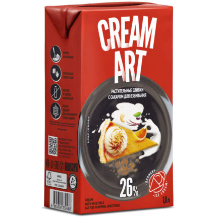 Растительные сливки Creamart Пломбир 26% 1л