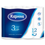 Туалетная бумага Карина 3-х слойная 12шт