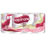 Туалетная бумага Papirone белая 3-х слойная 8шт