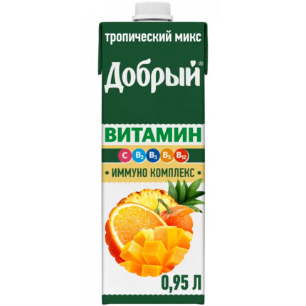 Напиток сокосодержащий Добрый Витамин Тропический Микс 13% 0,95л