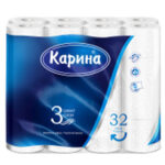 Туалетная бумага Карина 3-х слойная 32шт