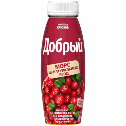 Морс Добрый Виноград и клюква 15% 0,3л