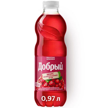 Морс Добрый Виноград, клюква 15% 0,97л
