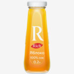 Сок Rich Яблочный осветленный 100% 200мл