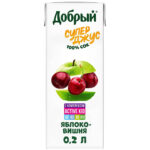 Напиток сокосодержащий Добрый Яблоко-вишня витаминный компекс Activ kid 100% 200мл