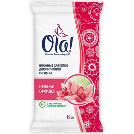 Салфетки влаж. OLA д/интим.гиены Нежная орхидея15шт