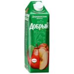 Нектар Добрый Яблочный с мякоть. Деревенские яблочки 50% 1л