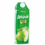 Сок Добрый Яблочный осветленный 100% 1л