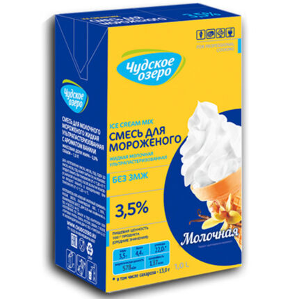Смесь Чудское озеро для молочного мороженого жидкая ультрапастеризованная 3,5% 1л