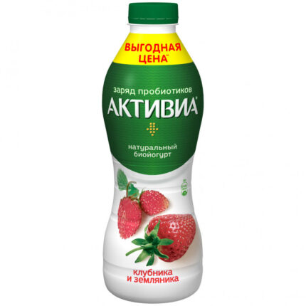 Йогурт питьевой Активиа Клубника-земляника 670гр