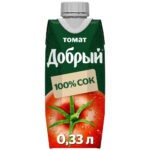 Томатный сок Добрый 85% с сахаром и солью 0,3л
