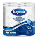Бумажное полотенце Карина 3 слоя 4шт
