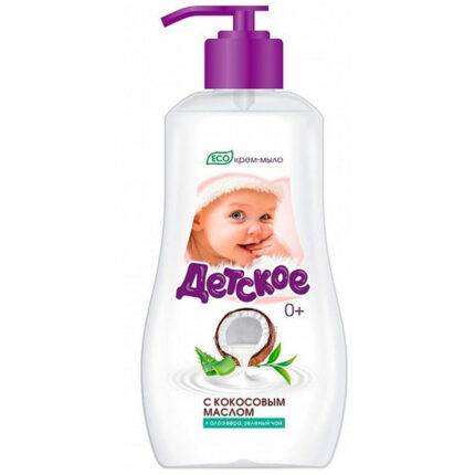 Крем-мыло Детское ЭКО Кокос, алоэ вера, зеленый чай 500мл