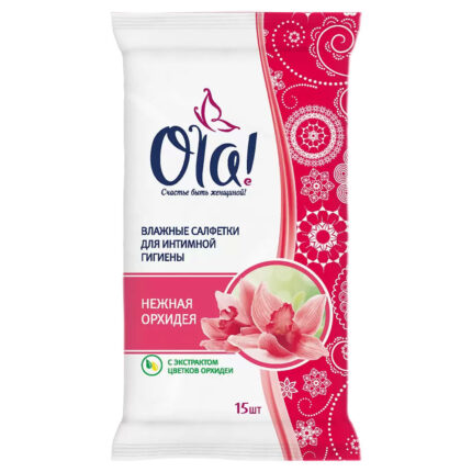 Салфетки влажные Ola Нежная орхидея для интимной гиены 15шт