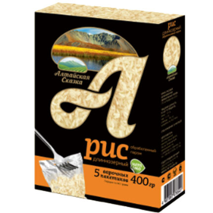 Рис длинозерный Алтайская сказка шлифованный в пакетах для варки 1 сорт 400гр
