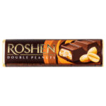 Батон Roshen молочный шоколад с арахисом и арахисовым кремом Double peanuts 39гр