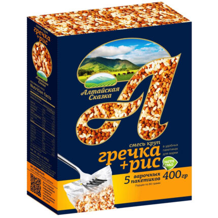 Смесь круп Алатайская сказка гречка+рис в пакетах д/варки 400гр
