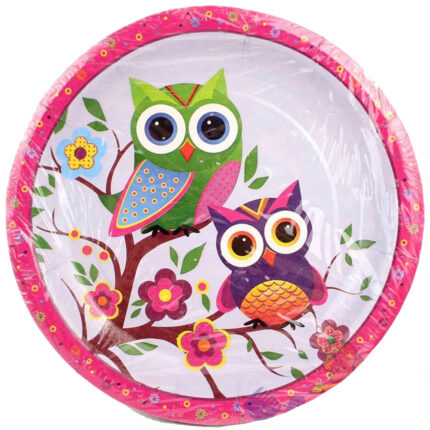 Тарелка картонная ламинированная Совы d23 10шт