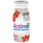 Йогурт питьевой Actimel Клубника шиповник земляника с цинк 1,5% 95гр