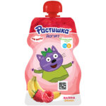 Йогурт Растишка Малина-банан дой-пакет 70гр